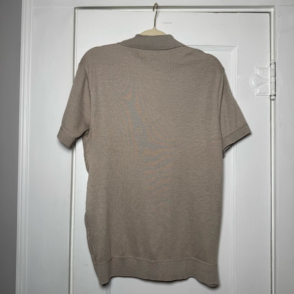 Precedent Taupe Short Sleeve Knit Polo Business Casual Large - Picture 5 of 8